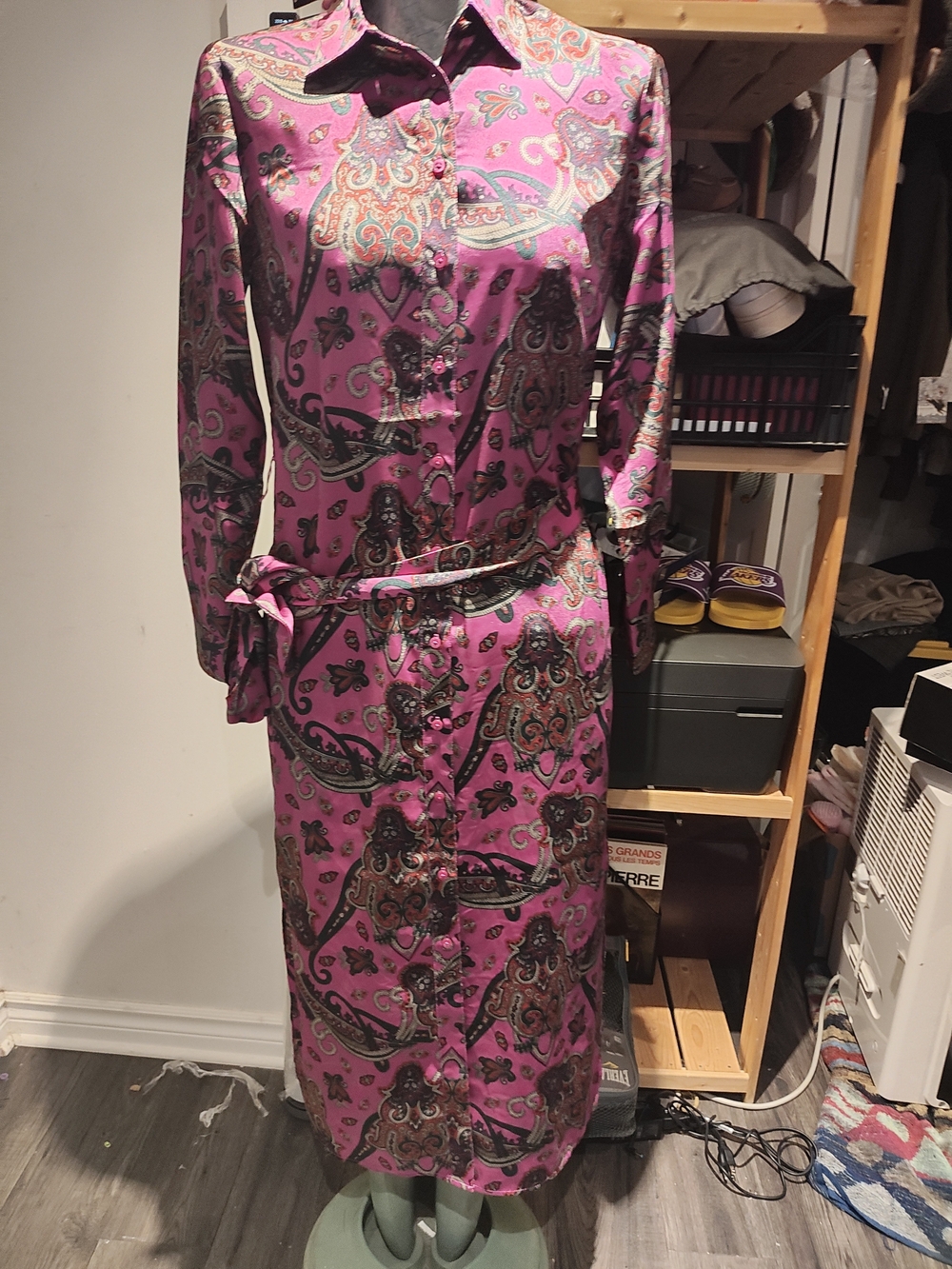Polo by Ralph Lauren Pink Paisley Button-Front Maxi Dress 4